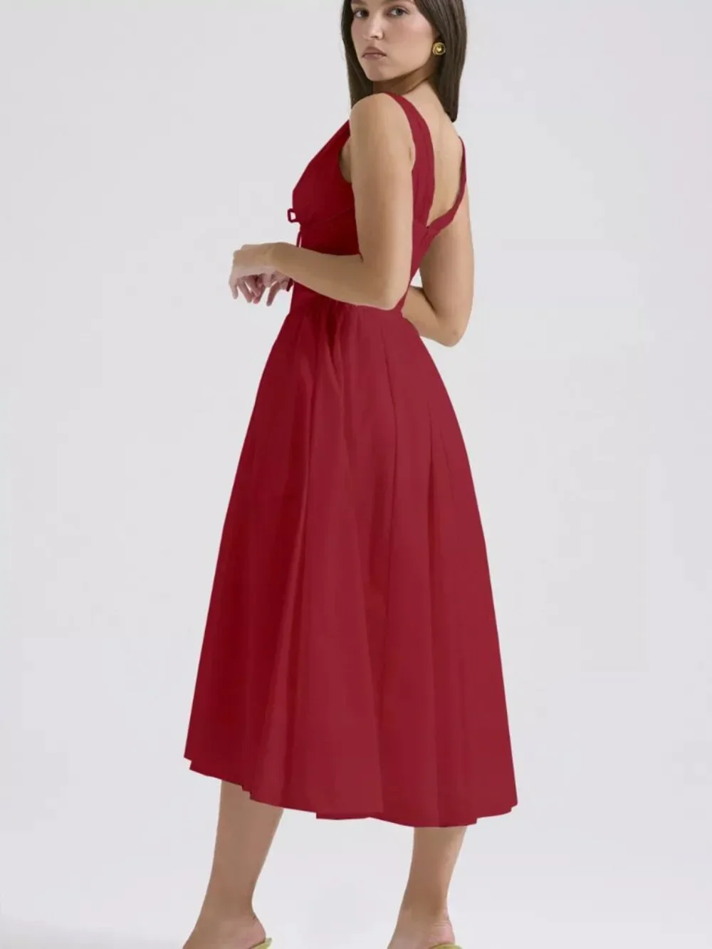 V-Neck Sleeveless Midi Dress - Picture 9 of 16